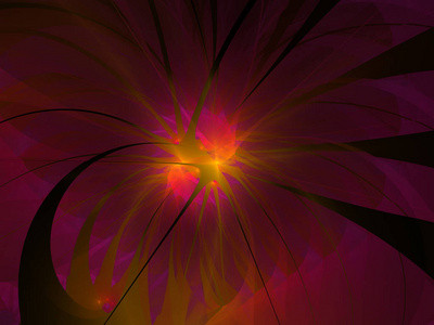 柔和而柔和的分形花卉电脑生成的图像为徽标设计理念网页印刷品海报。红花背景