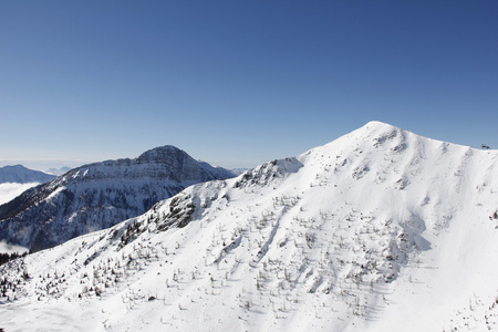 从黄金角 2142 米顶视图 斯皮特尔 克恩顿州，奥地利在冬天