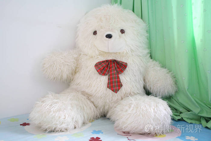 特写镜头白色泰迪熊