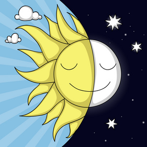 安详黑夜白天和黑夜的插图照片