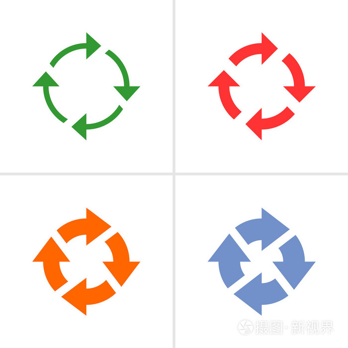 4箭头刷新重新加载旋转循环符号集