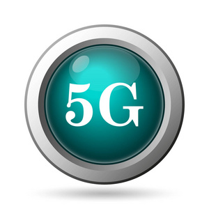 5g 图标。白色背景上的互联网按钮