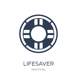 救生员图标。时尚的平面向量救生器图标在白色背景从航海收藏, 向量例证可以为网和移动, eps10