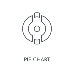 饼图线性图标。饼图概念笔画符号设计。薄的图形元素向量例证, 在白色背景上的轮廓样式, eps 10