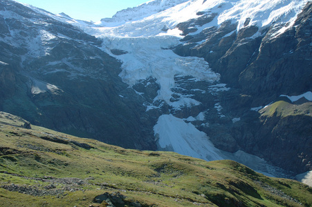 格林德沃在瑞士的阿尔卑斯山附近的冰川