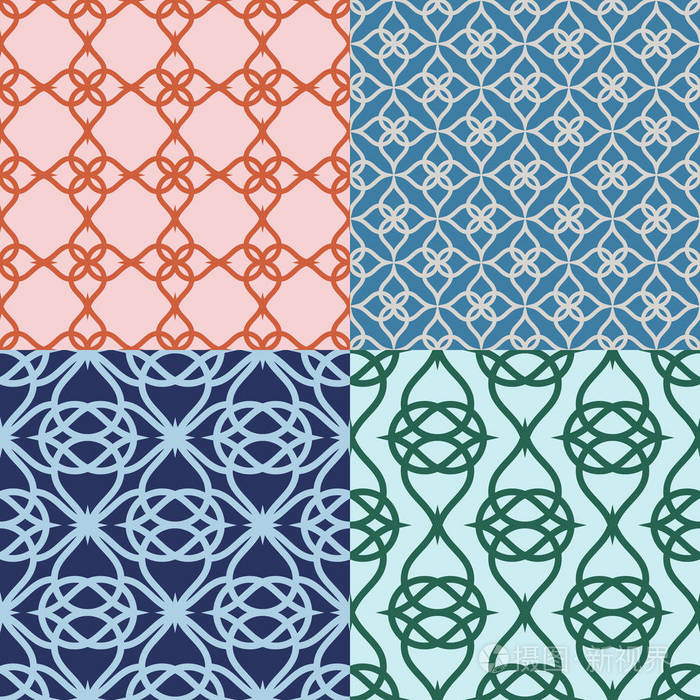 集合的抽象几何图案矢量纹理