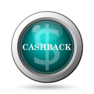 Cashback 图标。白色背景上的互联网按钮