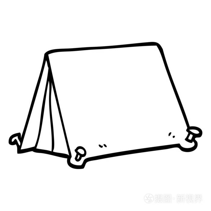 黑色和白色卡通帐篷插画-正版商用图片09rmbt-摄图新视界