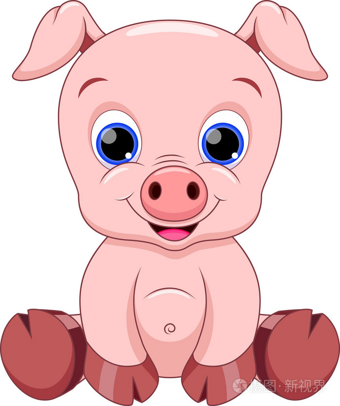 可爱的小宝贝猪卡通插画-正版商用图片09ro5f-摄图新视界