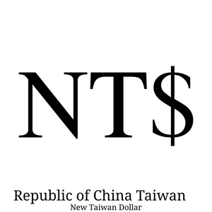 黑新新台币货币符号隔离在白色背景照片