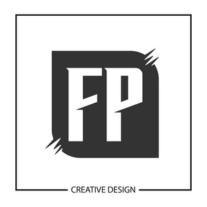 首字母 Fp 徽标模板设计