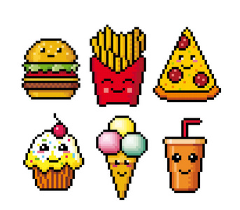 像素艺术.卡通图标.可爱的设计照片