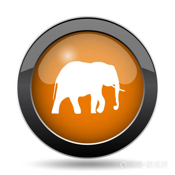 大象图标。大象网站按钮白色背景