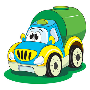 水泥卡通卡通车桶与水泥照片