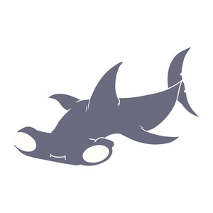 扁平颜色风格动画片锤头鲨