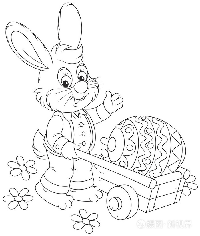 复活节兔子插画-正版商用图片09schj-摄图新视界