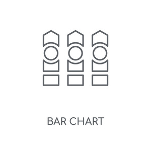 条形图线性图标。条形图概念笔画符号设计。薄的图形元素向量例证, 在白色背景上的轮廓样式, eps 10