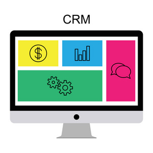 Crm 客户关系管理概念平面矢量图