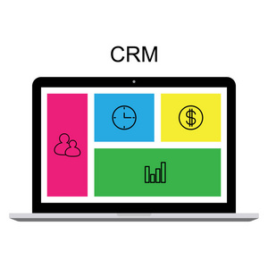 Crm 客户关系管理概念平面矢量图