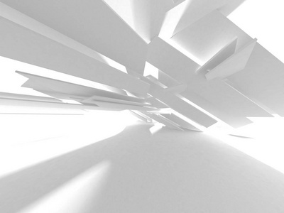 抽象的现代白色建筑背景.3d 渲染图照片