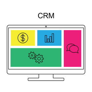 Crm 客户关系管理概念平面矢量图