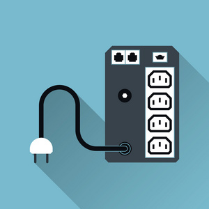 ups 不间断电源供应图标,长长的影子,矢量点检照片