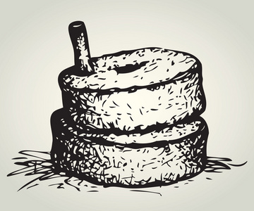 磨石.矢量绘图照片