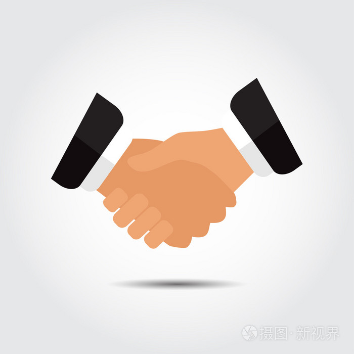 图标的握手,商业伙伴矢量图