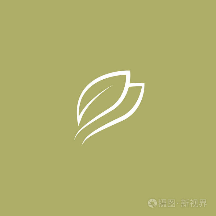 抽象绿叶标志图标矢量设计景观设计园林植物自然与生态矢量标志