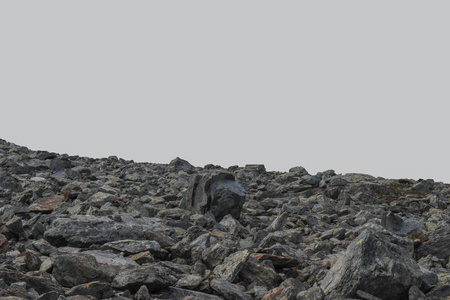 灰色背景下的石岩鹅卵石