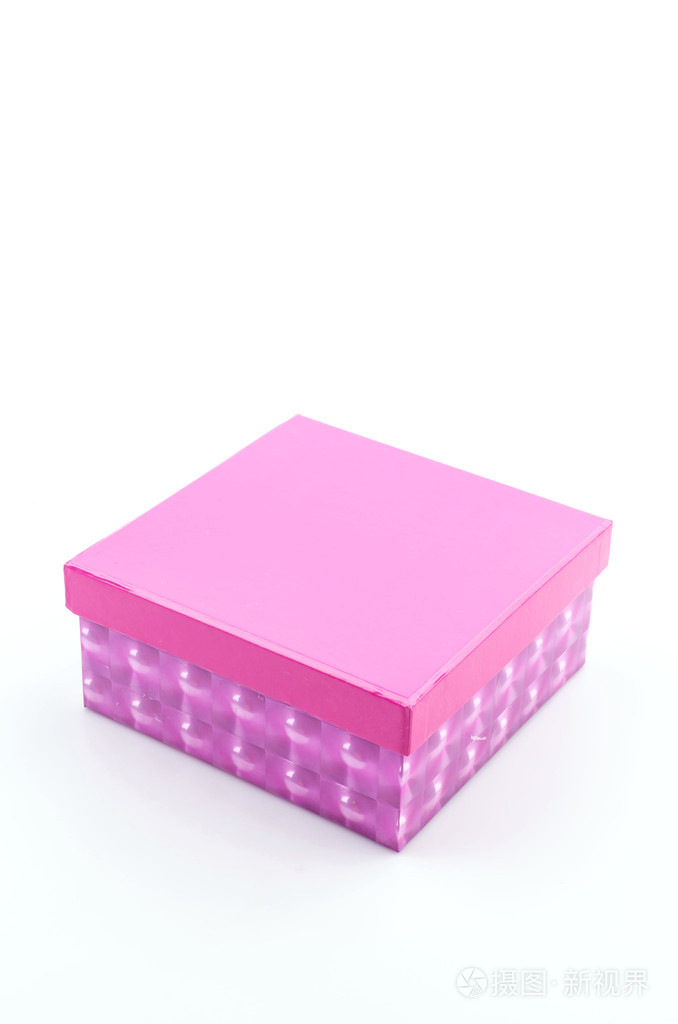 粉红色的礼物盒分离白色背景