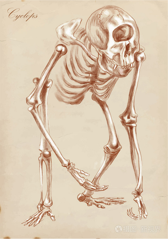 手的绘制的矢量: 独眼巨人