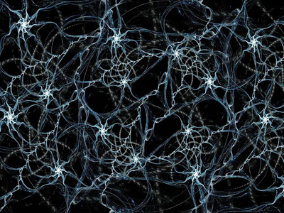 抽象插图分形。图像看起来像一个神经网络。五颜六色的抽象背景