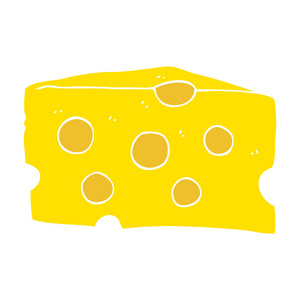 奶酪的扁平颜色例证