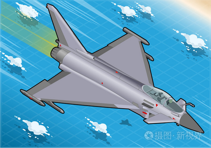 等距战斗机在飞行中