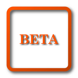 Beta 图标。白色背景上的互联网按钮