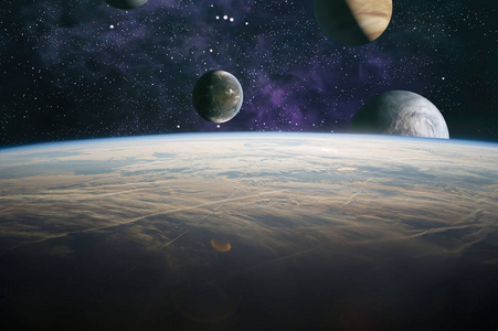 无限空间背景与星云和恒星。这个由美国国家航空航天局提供的图像元素