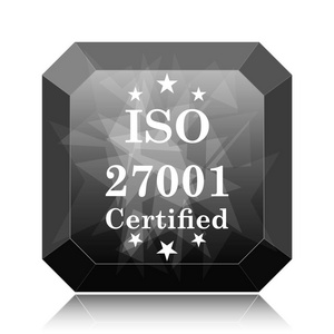 Iso 27001 图标, 黑色网站按钮白色背景