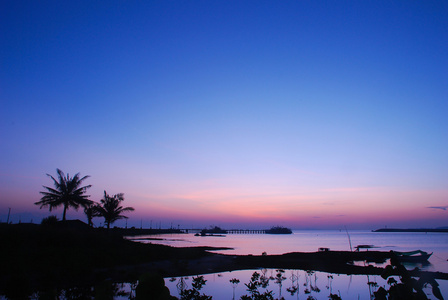 在海湾的日出