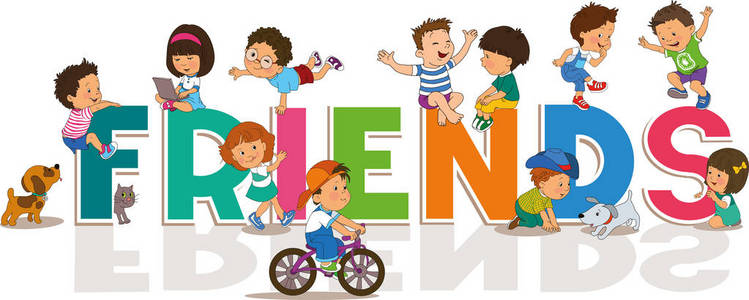 友谊卡通简笔画图片