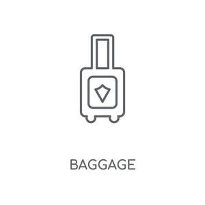 行李线性图标。行李概念行程符号设计。薄的图形元素向量例证, 在白色背景上的轮廓样式, eps 10