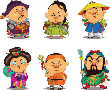 卡通旗袍卡通有趣的中国人照片