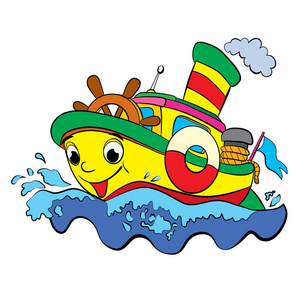 卡通的快乐的船照片