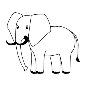 大象黑白图片