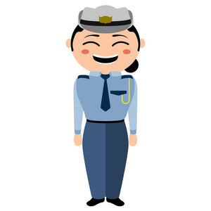 传统的亚洲警察卡通人物图片