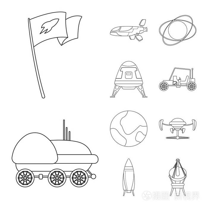 火星和行星股票矢量图集插画-正版商用图片09tni0-摄图新视界