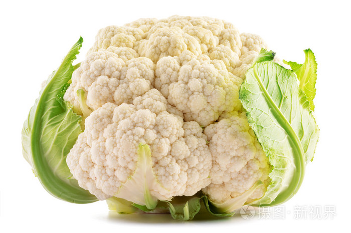 新鲜有机花菜上白色隔离