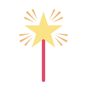 魔棒矢量插图颜色图标完全可编辑剪影星魔棒设计和向导符号矢量插图星