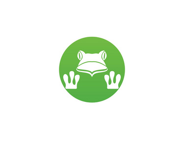 绿色的小青蛙符号标志和模板照片