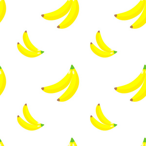 矢量插图。无缝模式。热带饰品黄色香蕉